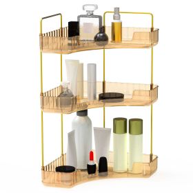 Bathroom Countertop Organizer 3 Tier Corner Makeup Storage Shelf Vanity Cosmetic Perfume Tray Clear Corner Rack for Bedroom Bathroom Kitchen