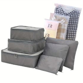 9-piece travel storage bag multifunctional clothing sorting bag, travel packaging compression bag, luggage storage bag packaging suitcase, gray