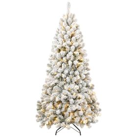 5ft Pre-lit Flocked Artificial Christmas Tree Environmentally Friendly Fireproof Artificial Christmas Flocked Tree