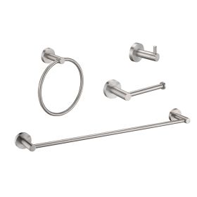 Brushed Nickel Bathroom Hardware Accessories 4 Pieces Set