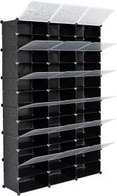 12-Tier Portable 72 Pair Shoe Rack Organizer 36 Grids Tower Shelf Storage Cabinet Stand Expandable for Heels, Boots, Slippers, Blac