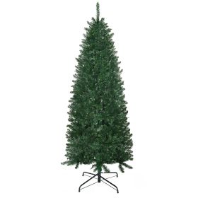 6' Tall Unlit Slim Fir Artificial Christmas Tree with Realistic Branches, and 583 Tips, Green