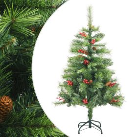 Artificial Hinged Christmas Tree with Cones and Berries 47.2"